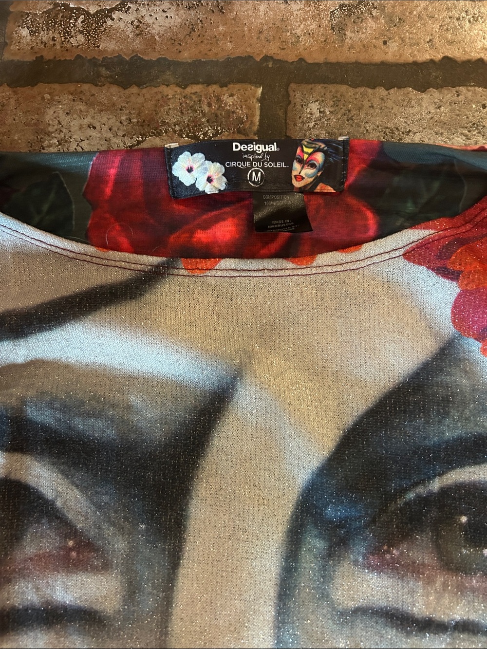 Desigual Multicolor Floral Face Print Long-Sleeve Top - Picture 2 of 6